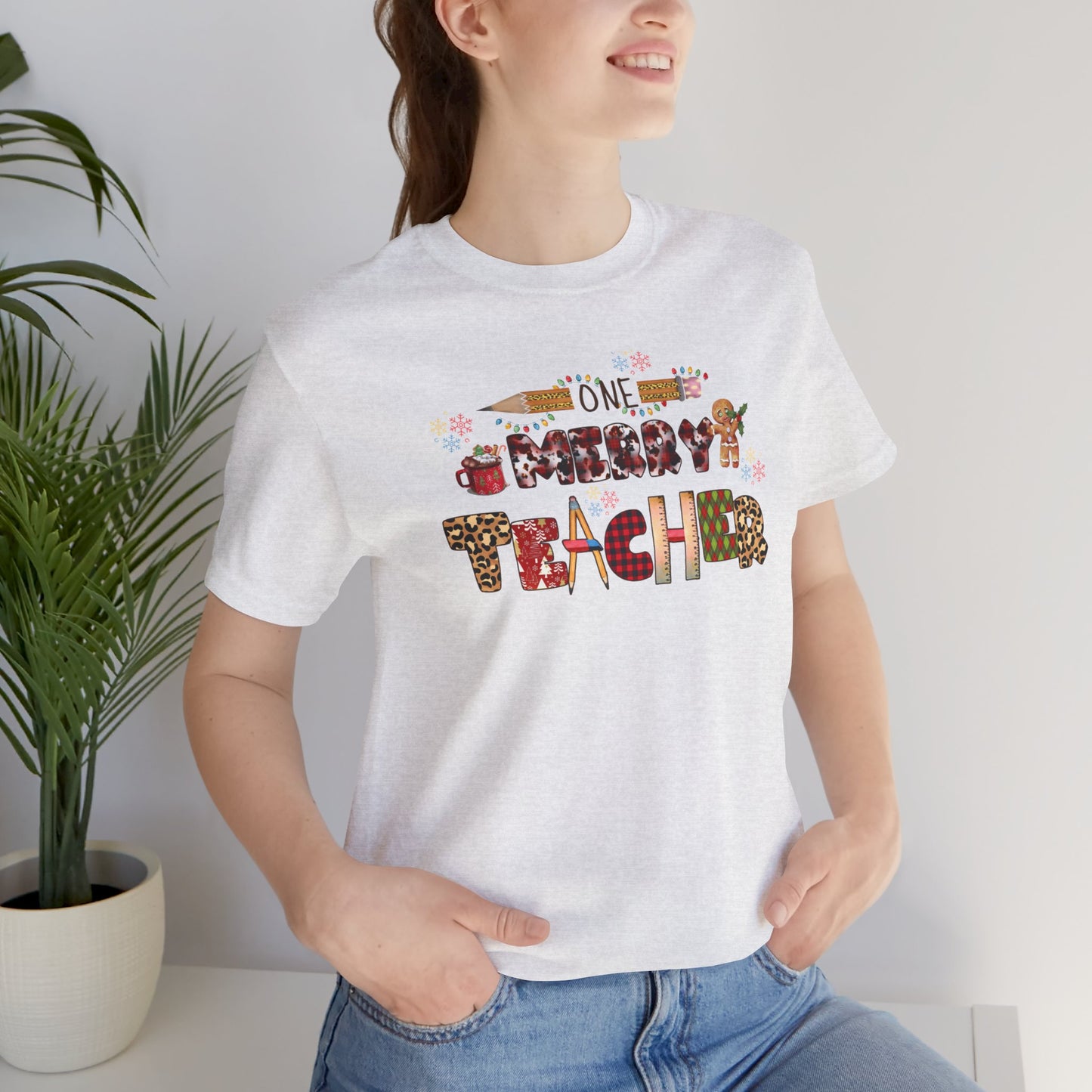 One Merry Teacher Unisex Tee - Teacher Christmas Gift