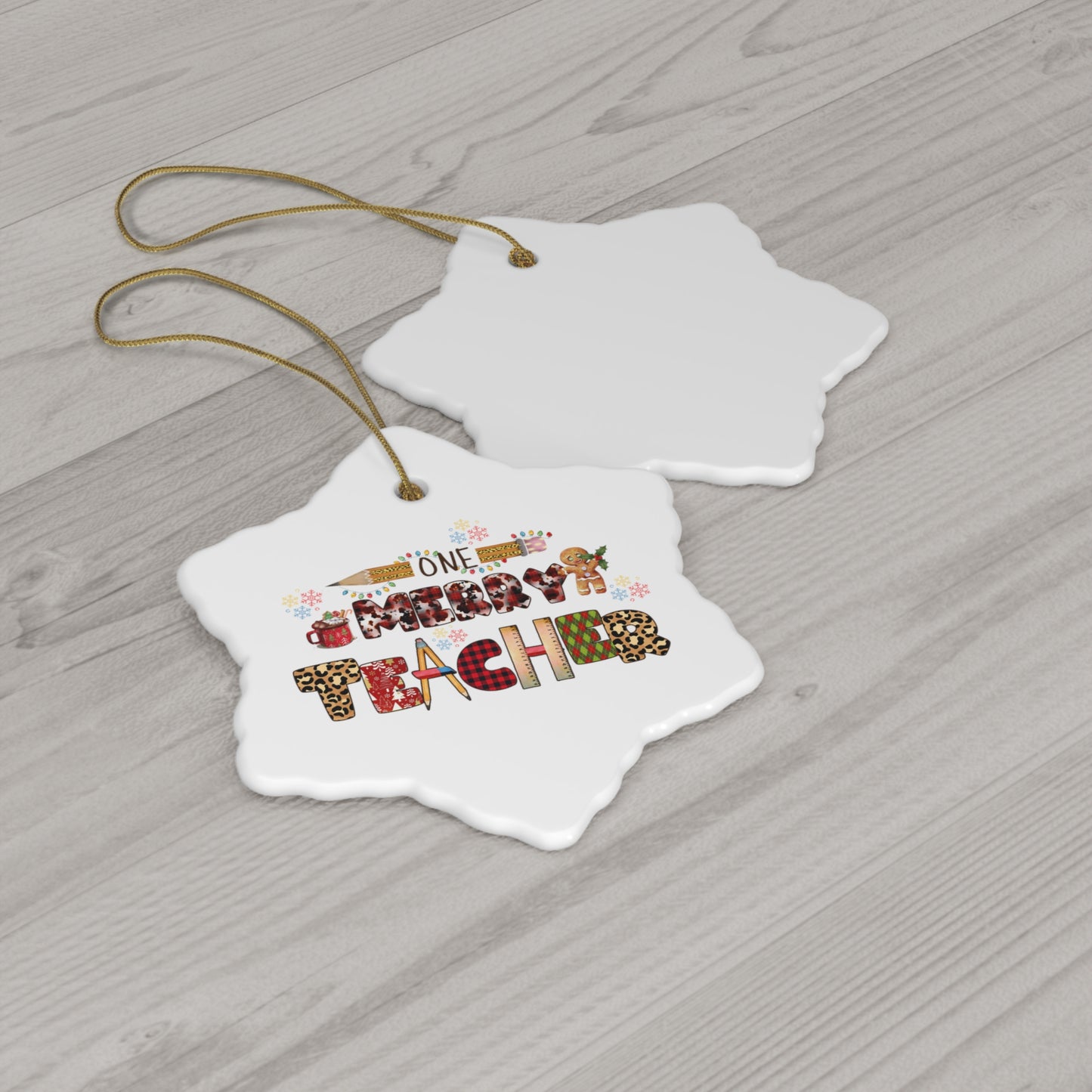 One Merry Teacher Christmas Ornament