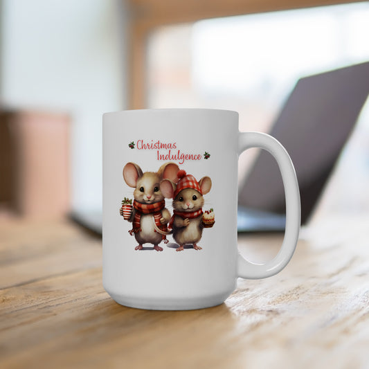 Christmas Indulgence Coffee Mug Mice Style