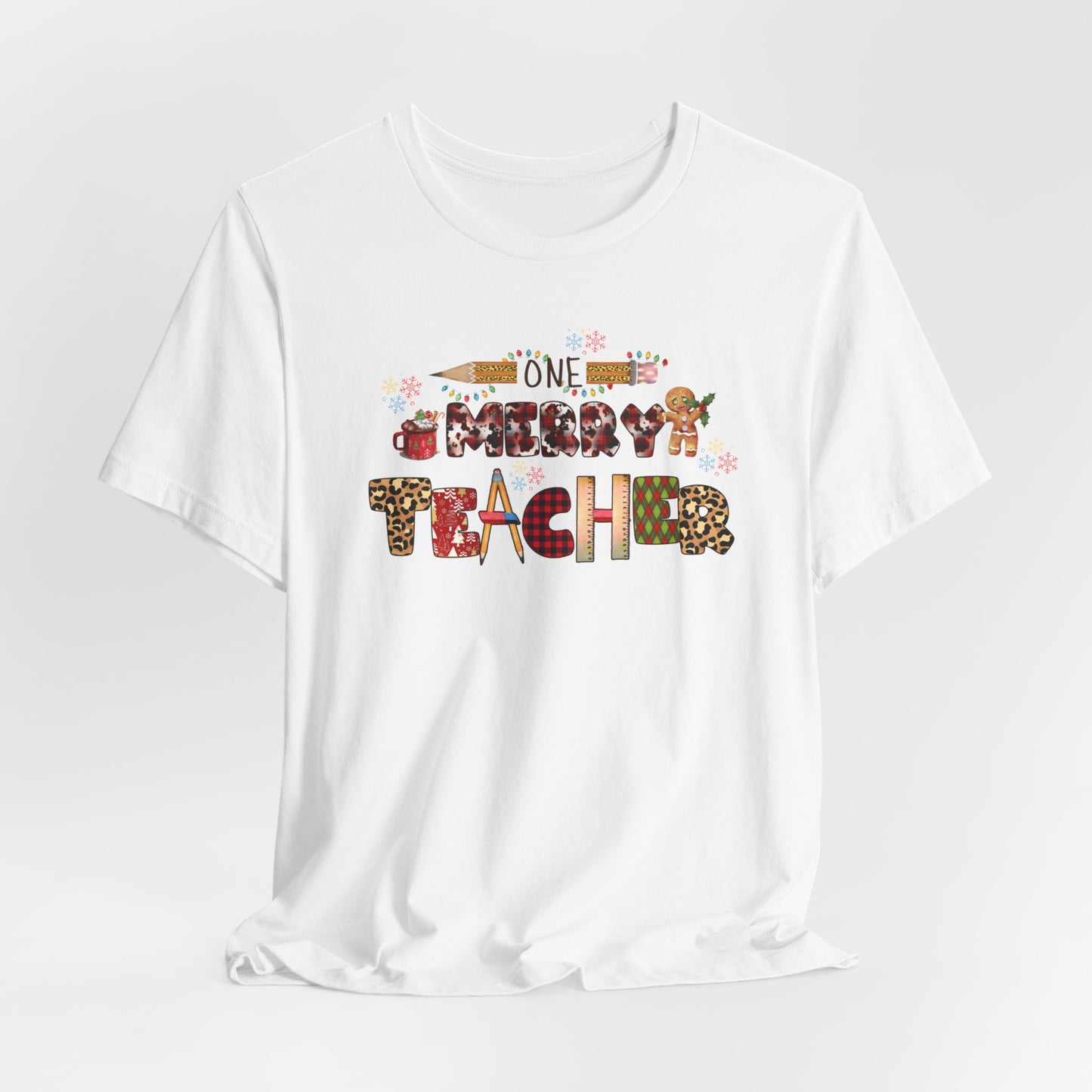 One Merry Teacher Unisex Tee - Teacher Christmas Gift