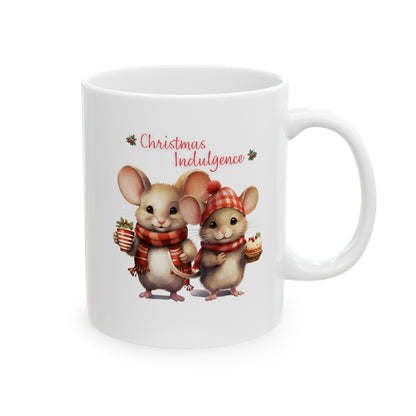 Christmas Indulgence Coffee Mug Mice Style