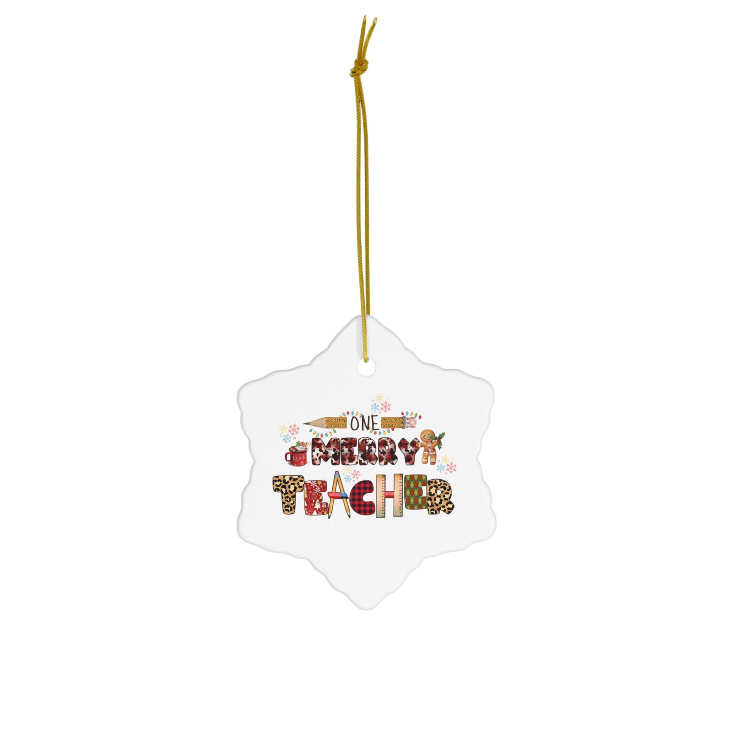 One Merry Teacher Christmas Ornament