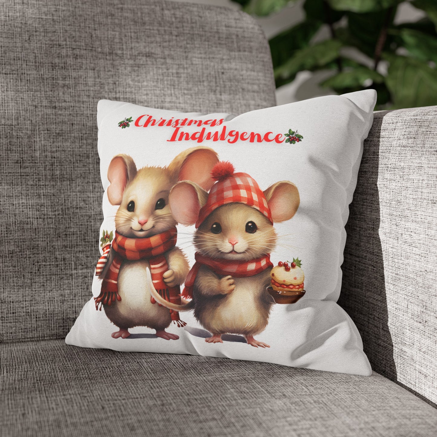 Christmas Indulgence Mice Style Pillow Covers