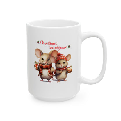 Christmas Indulgence Coffee Mug Mice Style