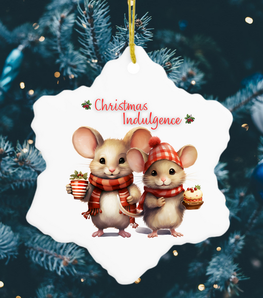 Christmas Indulgence Ornament Mice Style