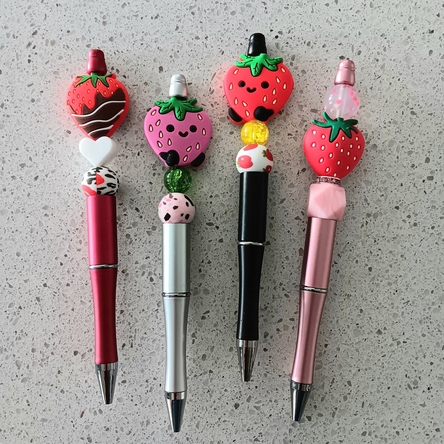 Strawberry Beaded Pens