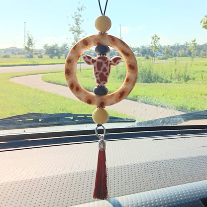 Black and White Cow Skull Car Charm