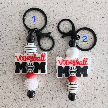 Volleyball Mom Beaded Keychain Bar