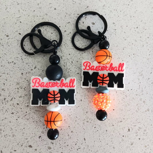 Basketball Mom Beaded Keychain Bar