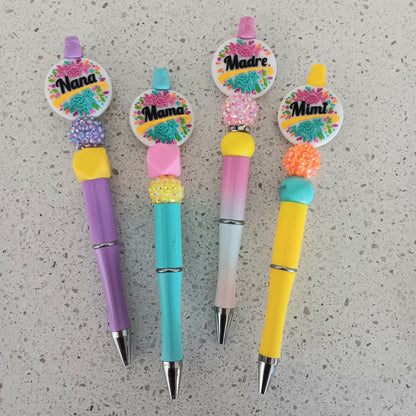 Mom Mimi Madre Nana Beaded Pens