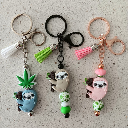 Sloth Pot Leaf Keychain Bar