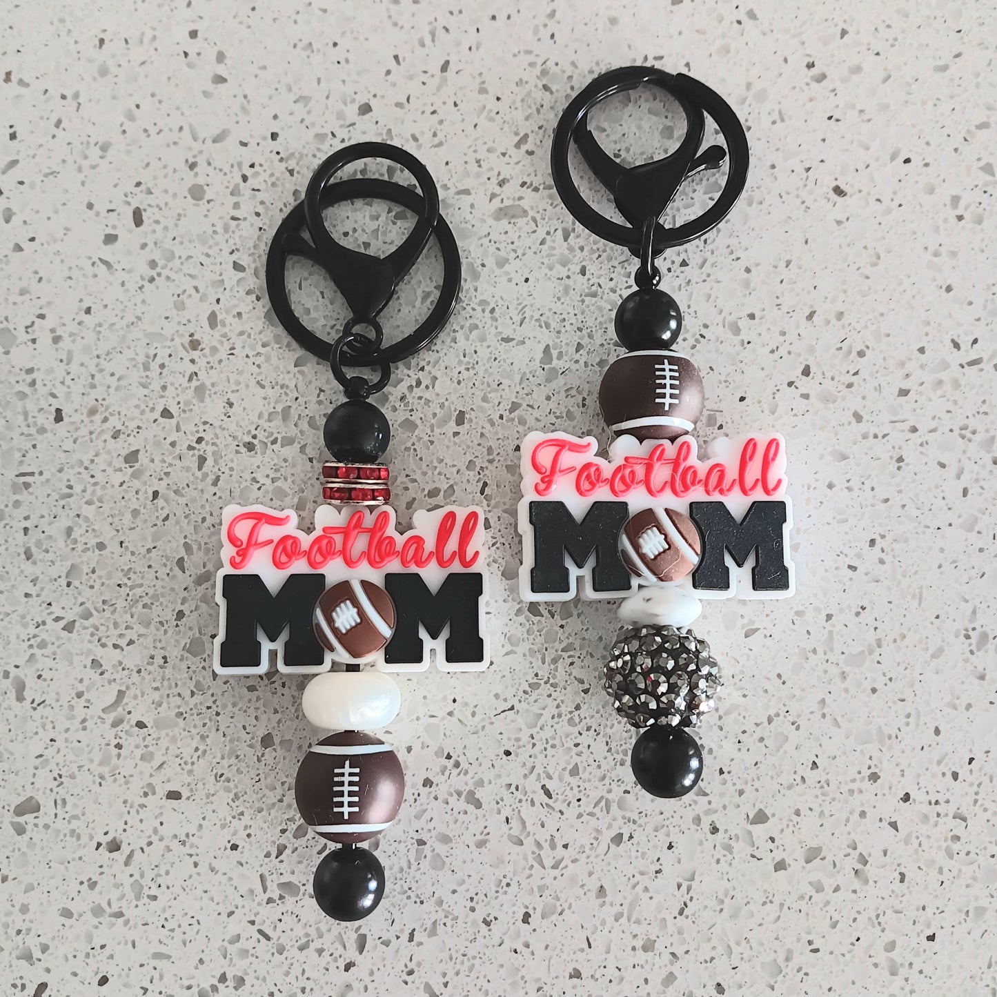 Football Mom Beaded Keychain Bar