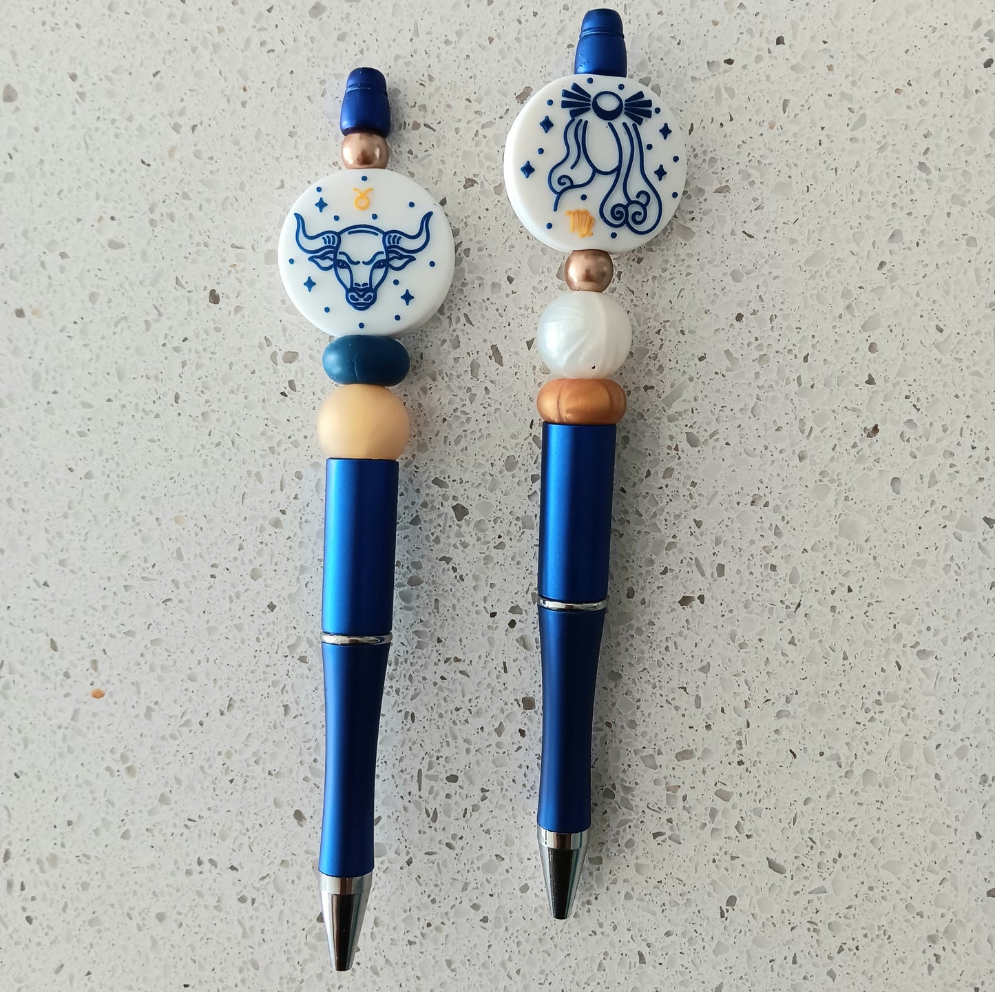 Beaded Zodiac Sign Pens - Libra Aries Taurus Virgo Aquarius