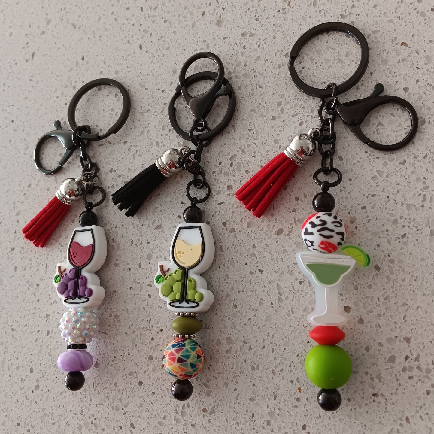 Margarita White Wine Red Wine Beaded Keychains