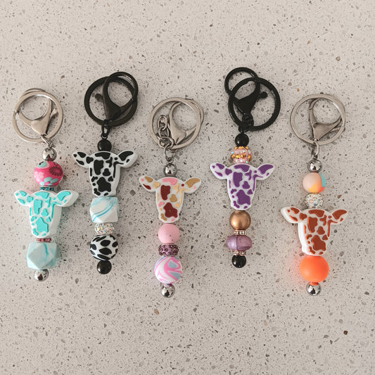 Colorful Cow Head Keychain Bar