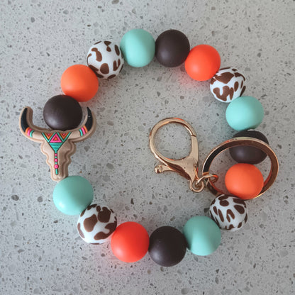 Aztec Longhorn Bracelet Keychain