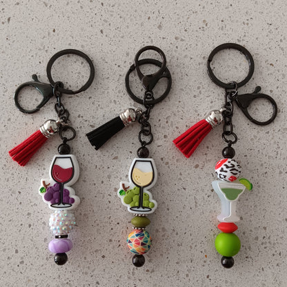 Margarita White Wine Red Wine Beaded Keychains