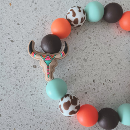 Aztec Longhorn Bracelet Keychain