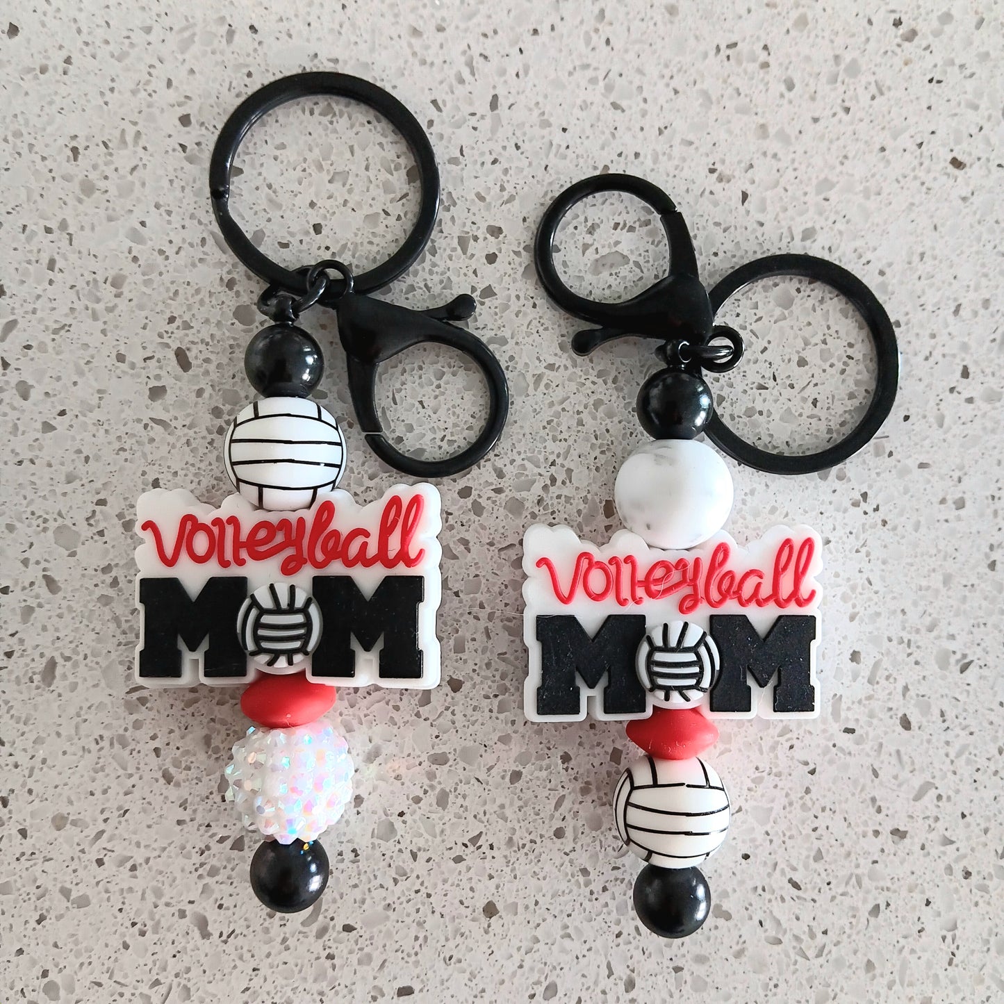 Volleyball Mom Beaded Keychain Bar