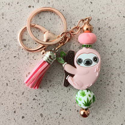 Sloth Pot Leaf Keychain Bar