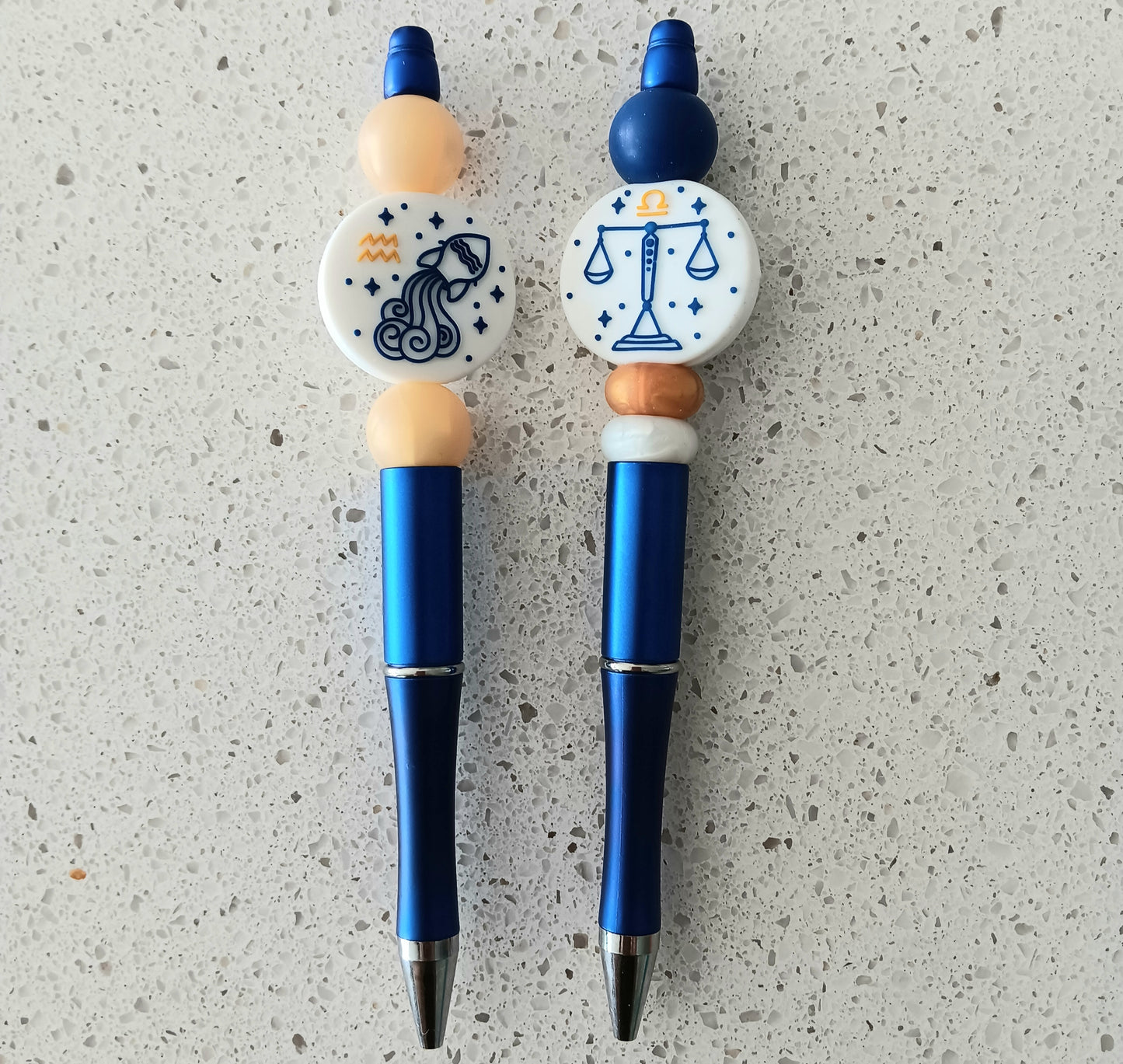 Beaded Zodiac Sign Pens - Libra Aries Taurus Virgo Aquarius