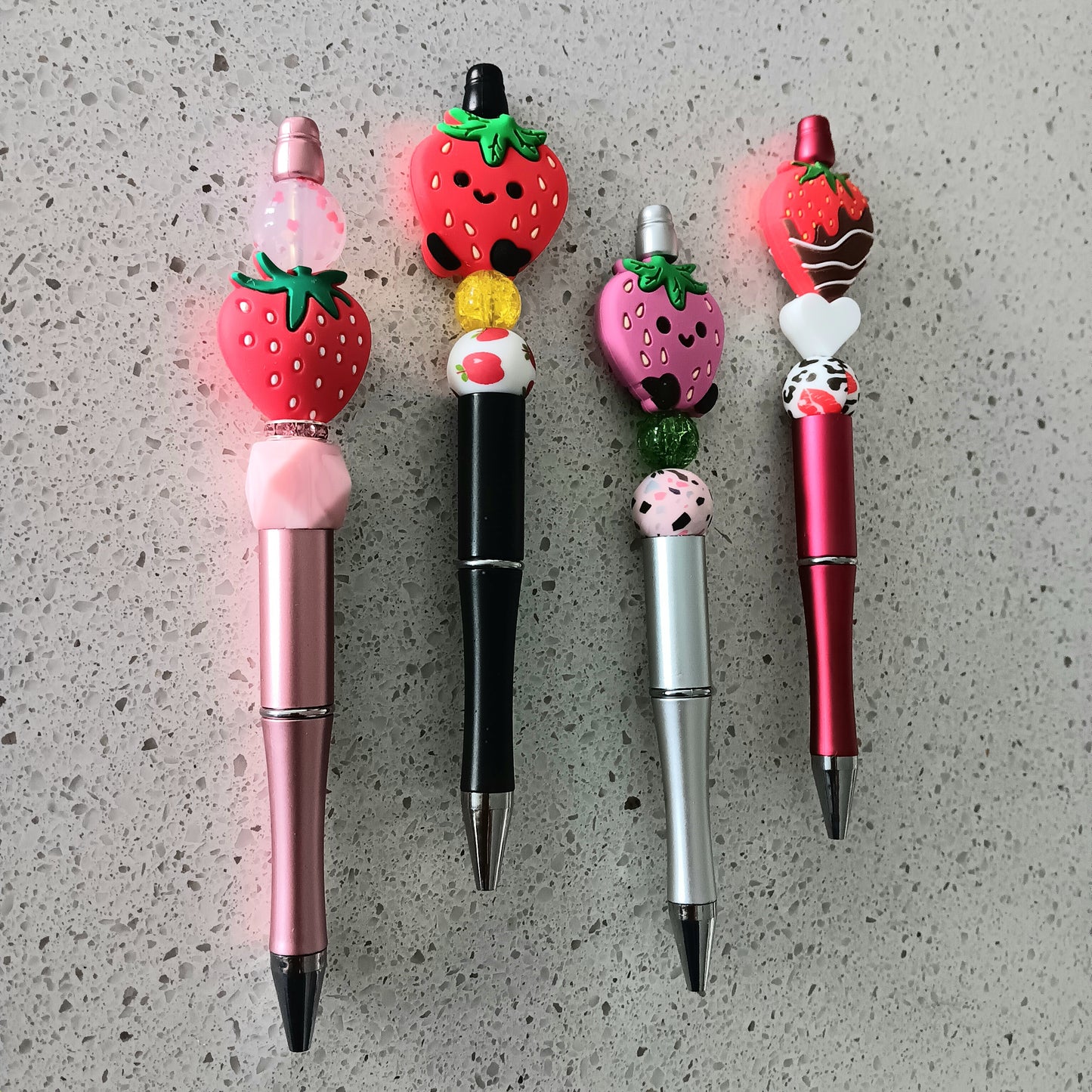 Strawberry Beaded Pens