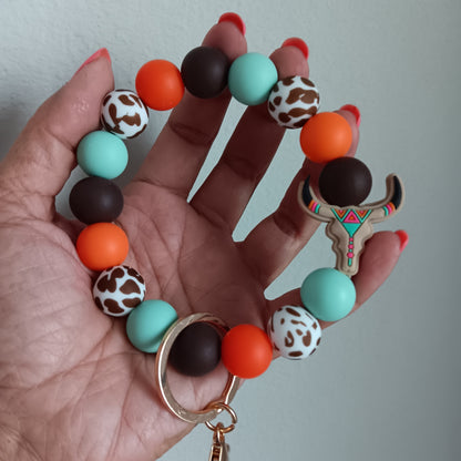 Aztec Longhorn Bracelet Keychain